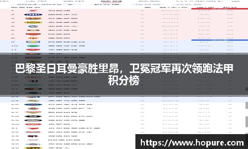 巴黎圣日耳曼豪胜里昂，卫冕冠军再次领跑法甲积分榜